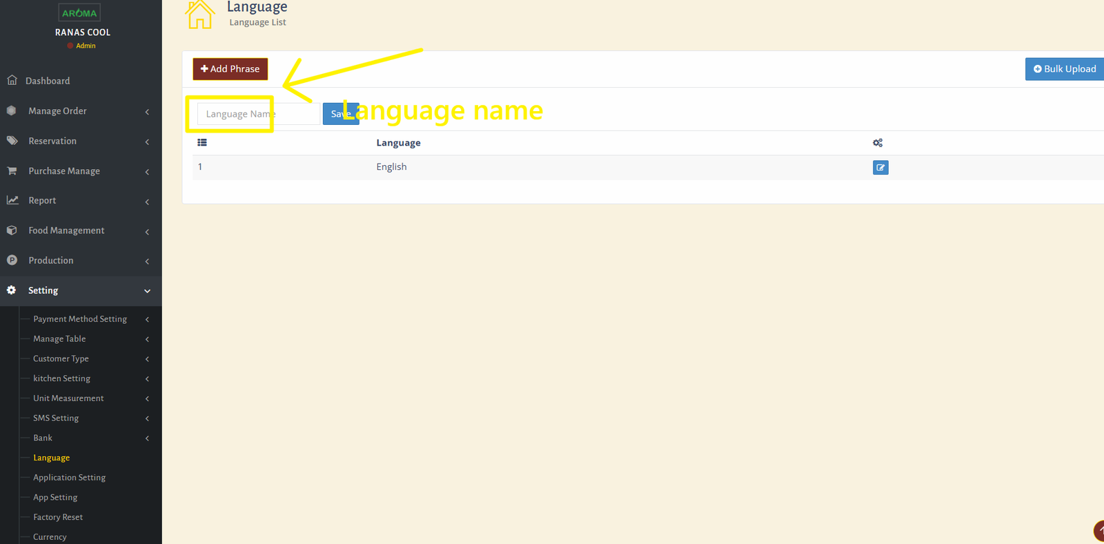 Language Settings
