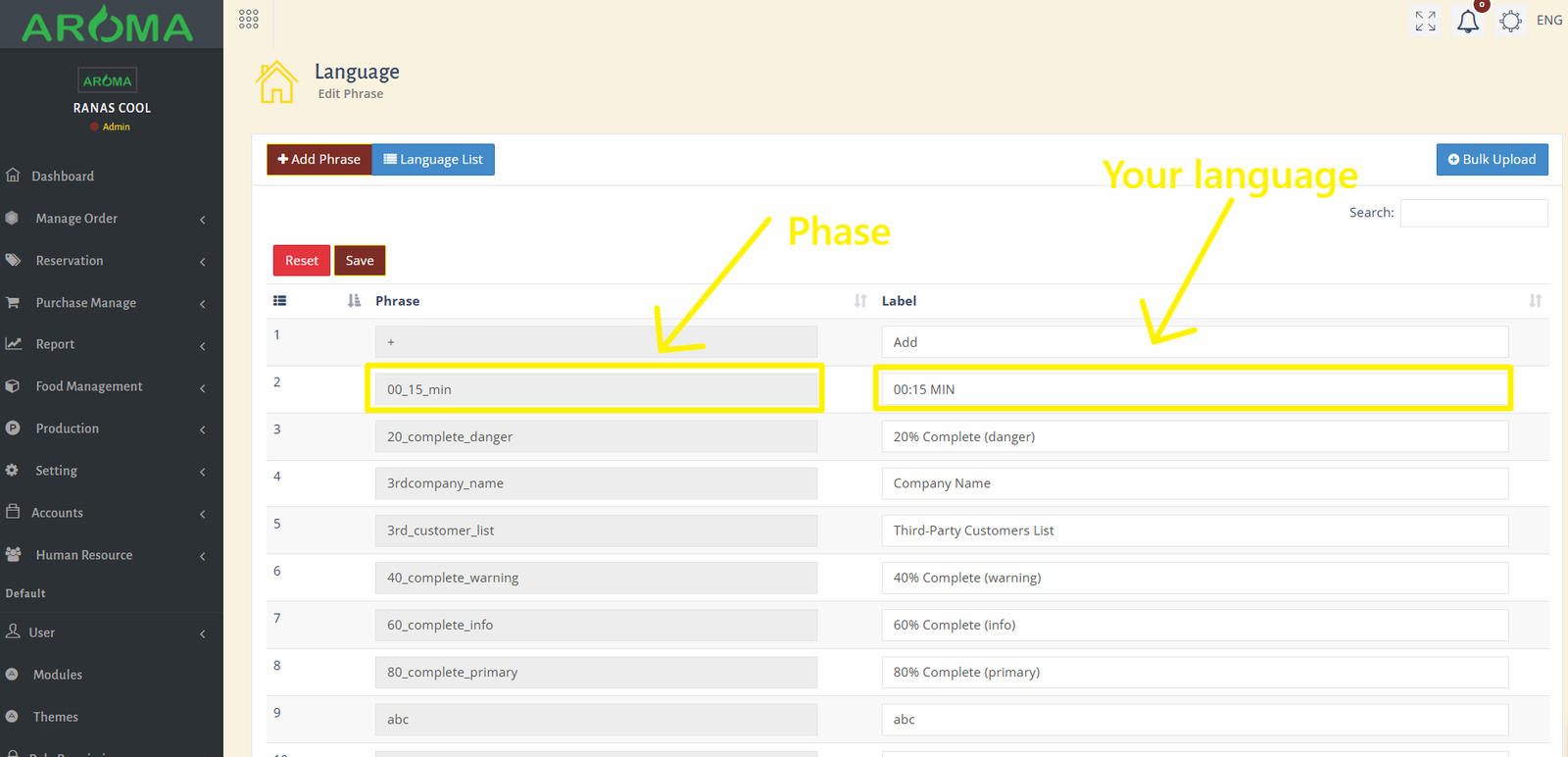 language Settings
